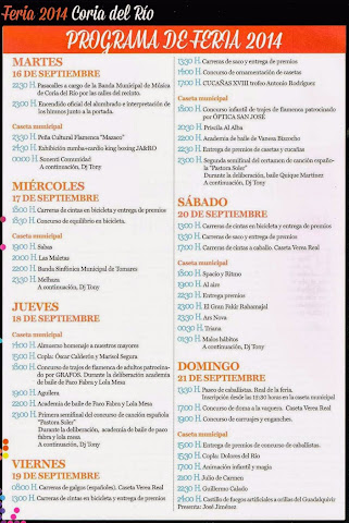 Coria del Río - Feria 2014 - Programación