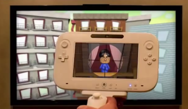 Nintendo Satoru Iwata Mii crosshair shoot gun Wii U E3 2011 demo death