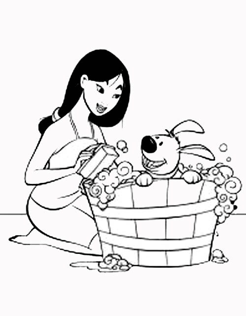 Princess Wushu Mulan Coloring Pages From Disney Cartoon Kids