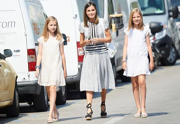 Queen Letizia, Princess Leonor and Infanta Sofia of Spain visited the Royal Nautical Club the last day of the 37th Copa del Rey Mapfre sailing cup