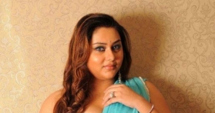 Actress Namitha Unseen Blue Transparent Saree Spicy Hd Gallery