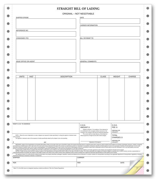 bill of lading forms templates in word and pdf bill of lading sample