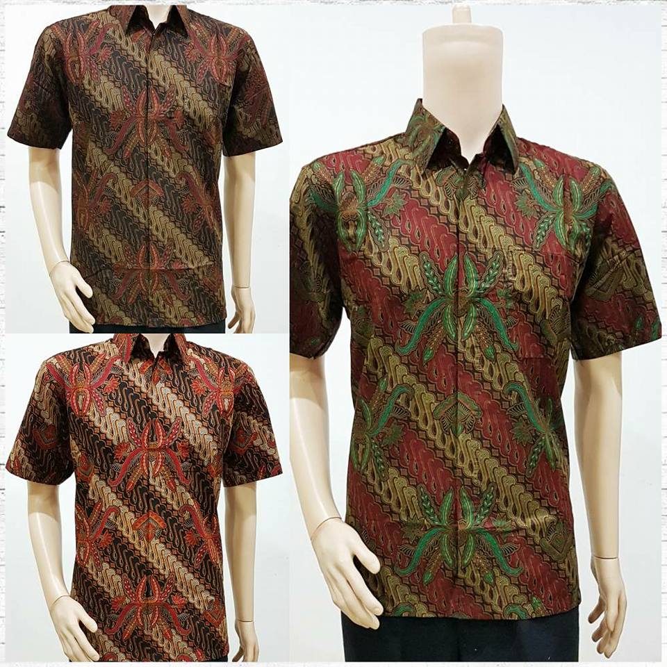  Model Baju Batik Pria Lengan Pendek  Baturaden Parang 