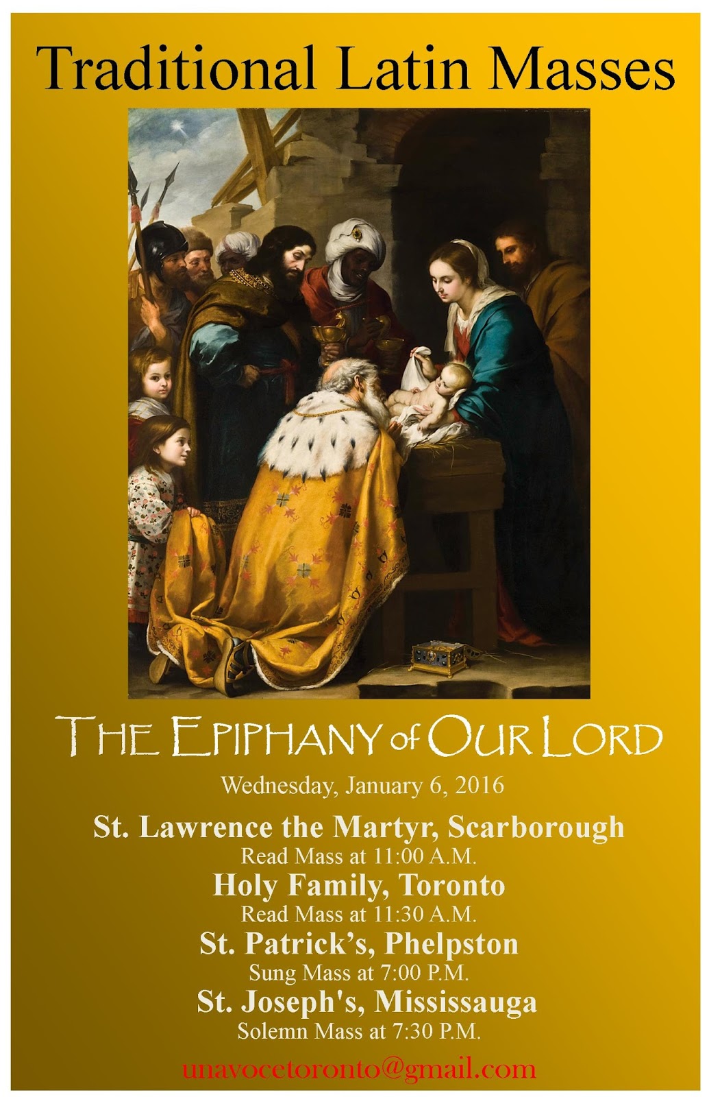 + Toronto Traditional Mass Society + Epiphany Traditional Latin