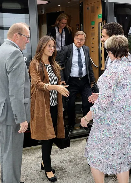 Prince Carl Philip and Princess Sofia of Sweden traveling by train from Stockholm to Karlstad for their two day visit to the region Varmland 