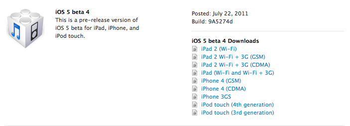 iOS 5 Beta 4 Firmware IPSW: [Download/Whats New/Full Changelog/Notes]