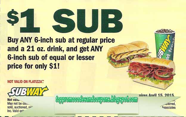 Free Promo Codes and Coupons 2023: Subway Coupons