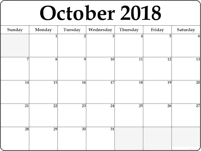 Download Free October Calendar 2018, October 2018 Calendar Template, Printable 2018 October Calendar, Download October 2018 Blank Calendar, Calendar October 2018 Printable