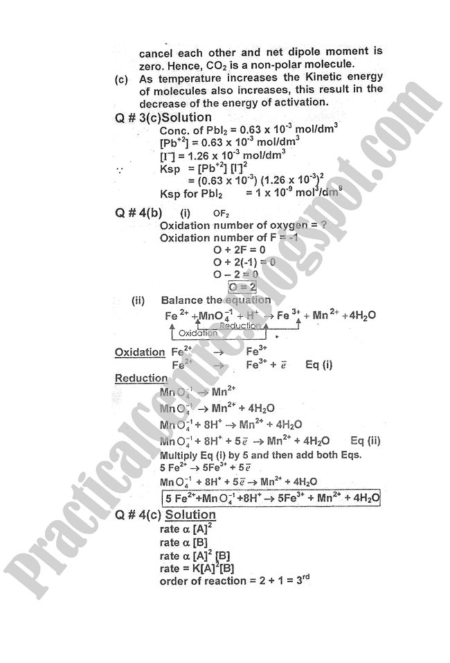 Chemistry-Numericals-Solve-2009-five-year-paper-class-XI