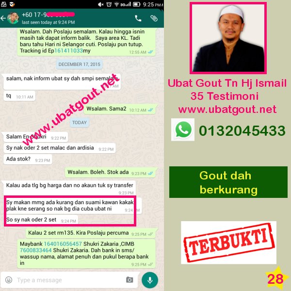 ubat gout berkesan