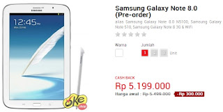 Samsung Galaxy Note 8.0 N5100 Preorder Rp 5.199.000