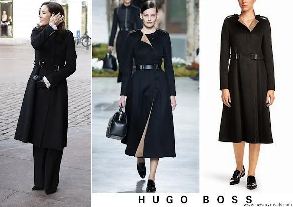 Crown Princess Mary wore Hugo Boss wool blend coat from Fall/Winter 2014 Collection