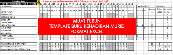 Rekod kehadiran murid pdpr