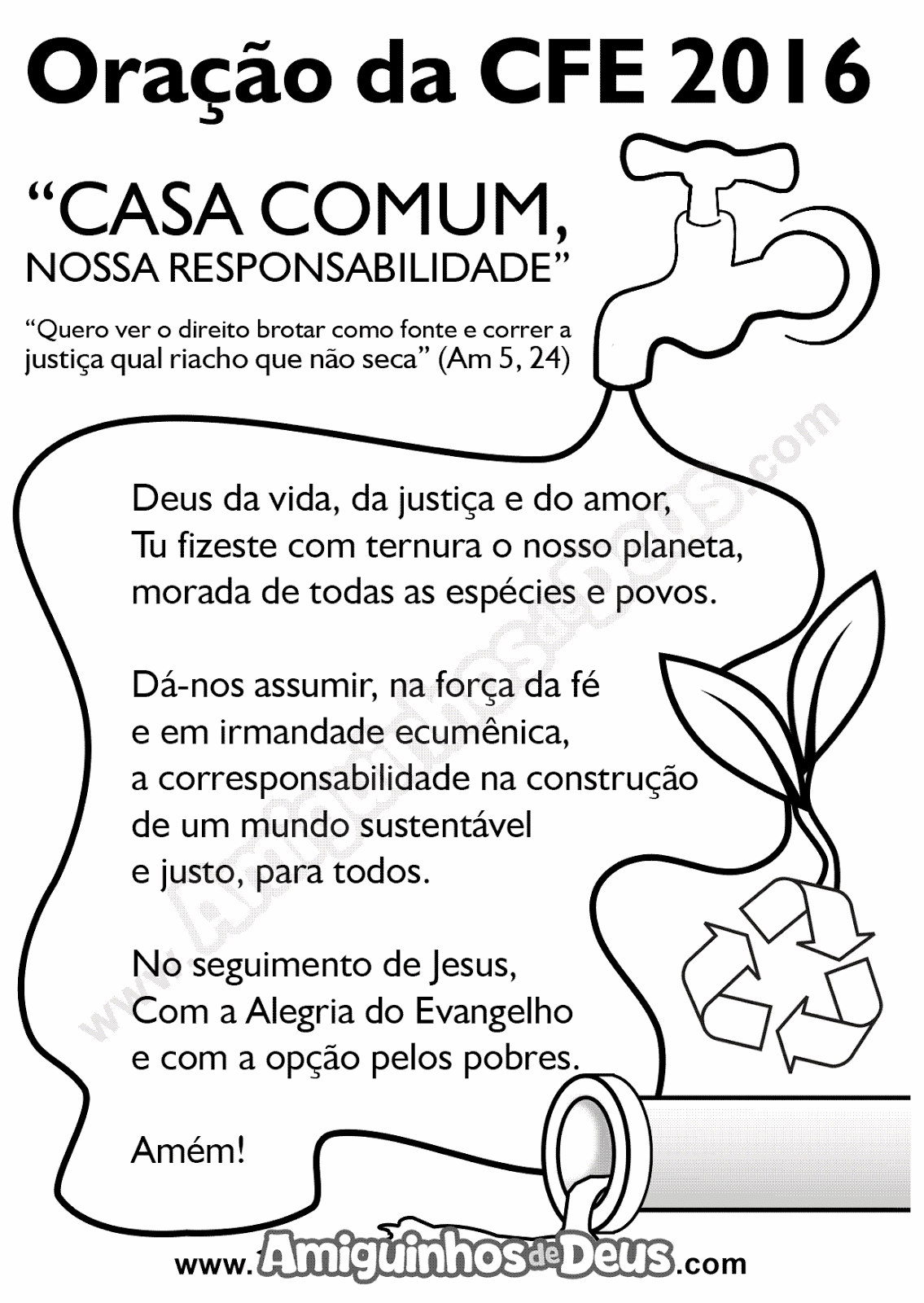 Campanha da Fraternidade 2016 - Desenhos para colorir