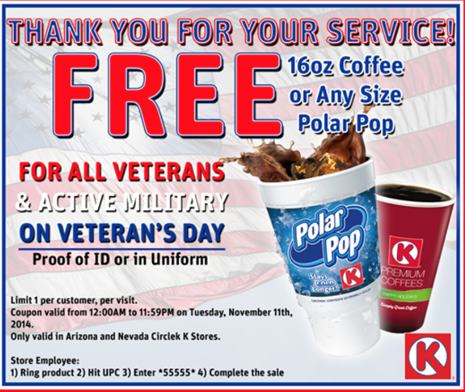 Arizona Families Veteran's Day Deals 2014 40+ Arizona and National