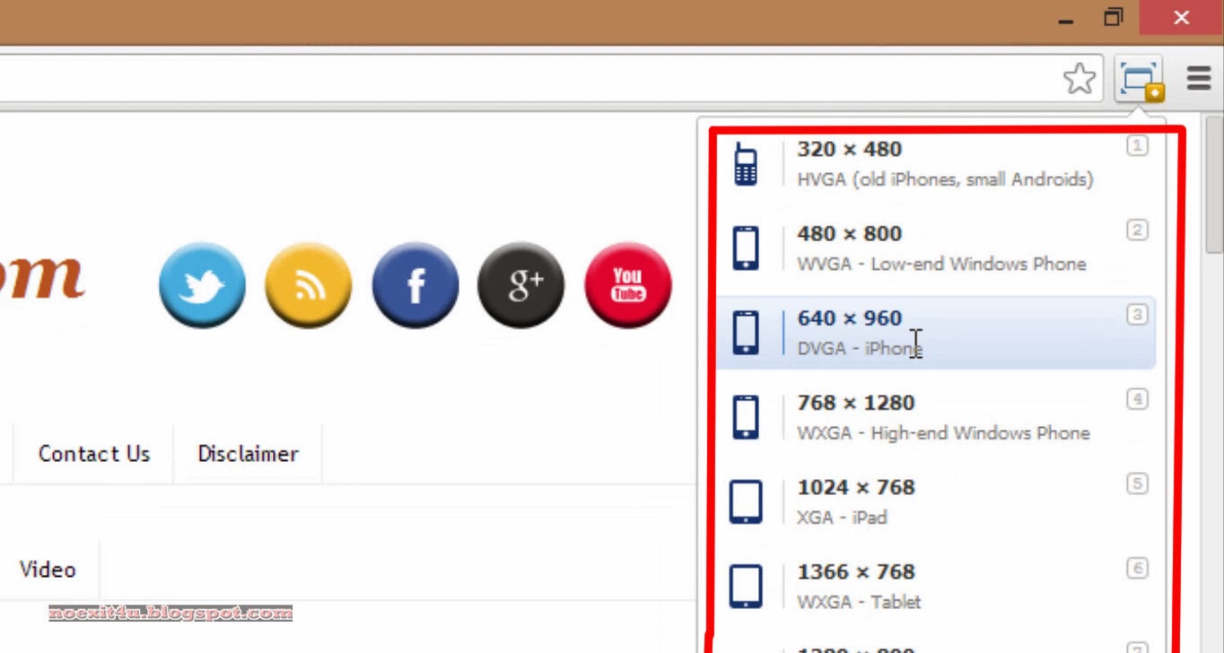 VIEW WEBSITES IN DIFFERENT RESOLUTIONS USING GOOGLE CHROME EXTENSION