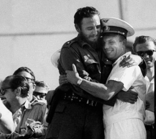 Yuri Gagarin meets Fidel Castro, Havana, 1961 ~ vintage 
