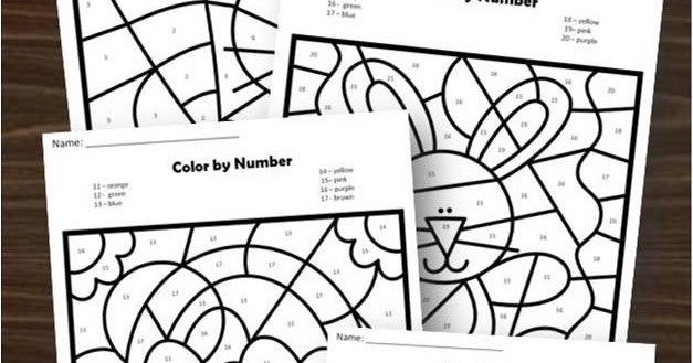 FREE Easter Color by Number Worksheets FREE Easter Color by Number Worksheets