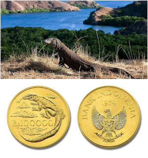 hewan komodo objek gambar uang