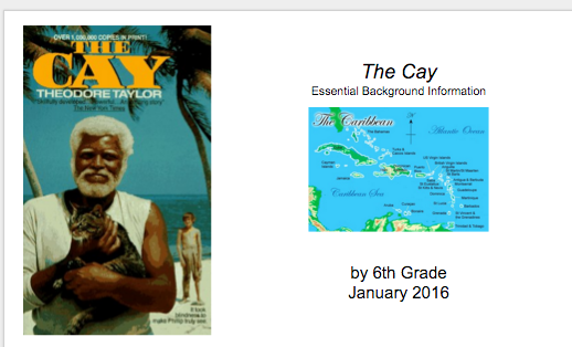6th Grade presentation for The Cay