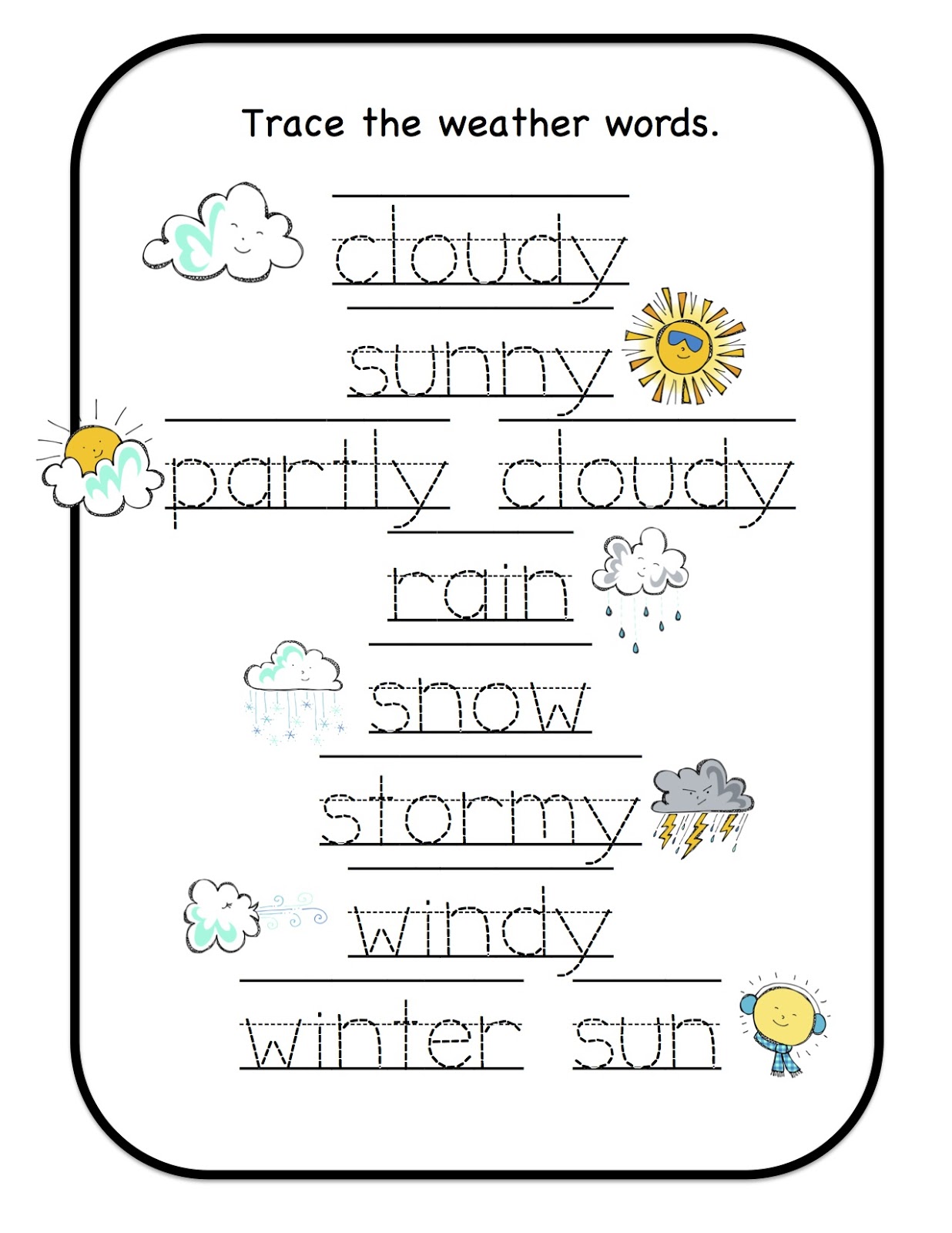 Kindergarten Worksheets About Weather