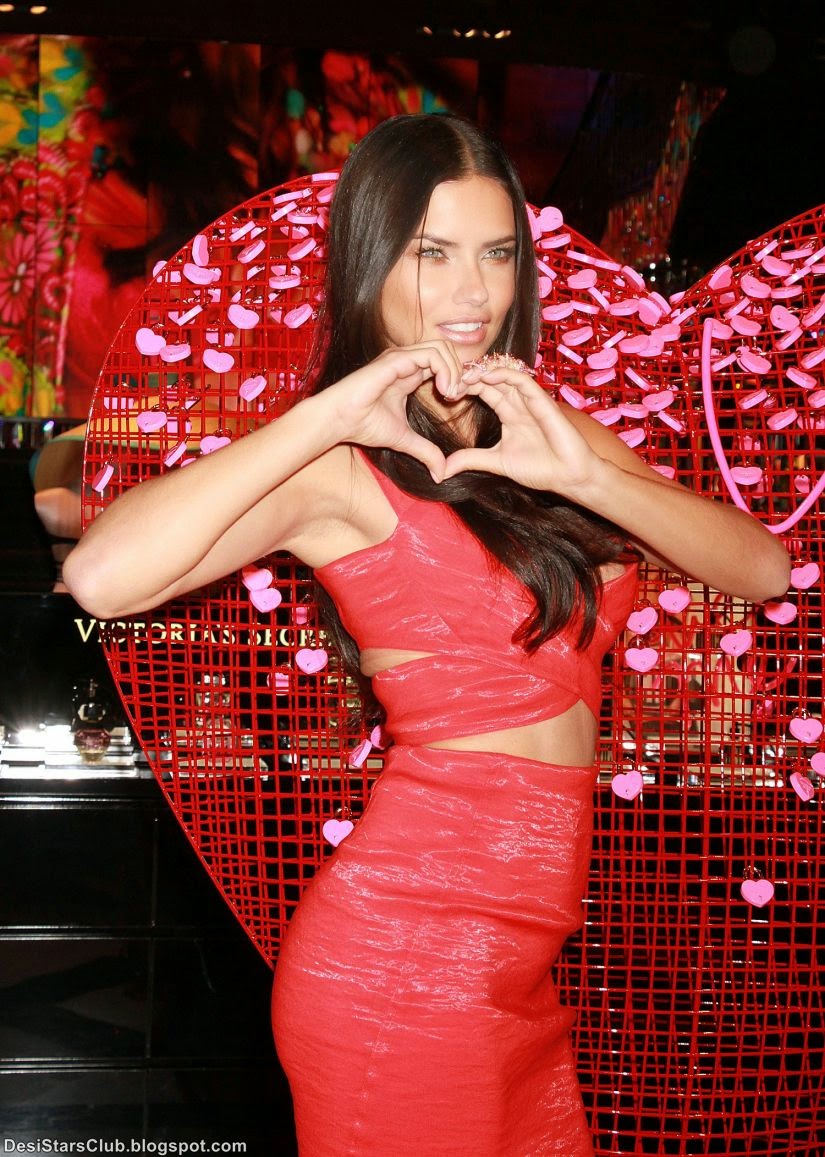 Adriana Lima Kicking off Valentine's Day Festivities at Victoria’s Secret Store in Las Vegas
