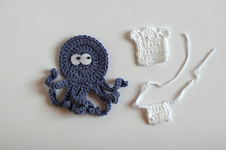 Handmade crochet applique CHEF The busy Octopus by TomToy