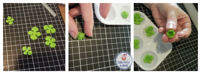 Using Hydrangea Cutters Green Succulent  Fondant Cupcake Topper tutorial