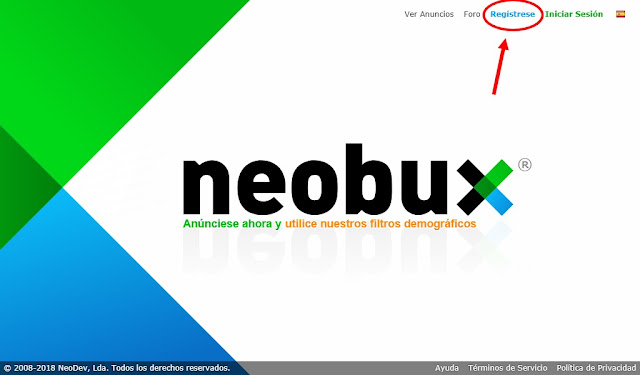 Registrarse en NeoBux.
