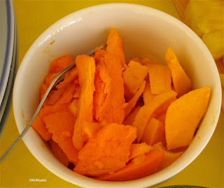 a bowl of papaya