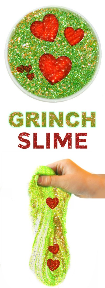 GRINCH SLIME- so fun & only 2 ingredients!! #slimerecipe #slime #slimeforkids #howtomakeslime #christmasslimerecipe #grinchslime #playrecipesdforkids #playrecipes #artsandcraftsforkids