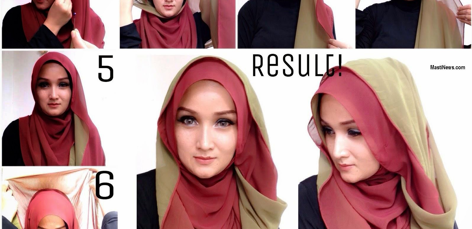 Beautiful Double Layer Hijab Tutorial FashionForLife1