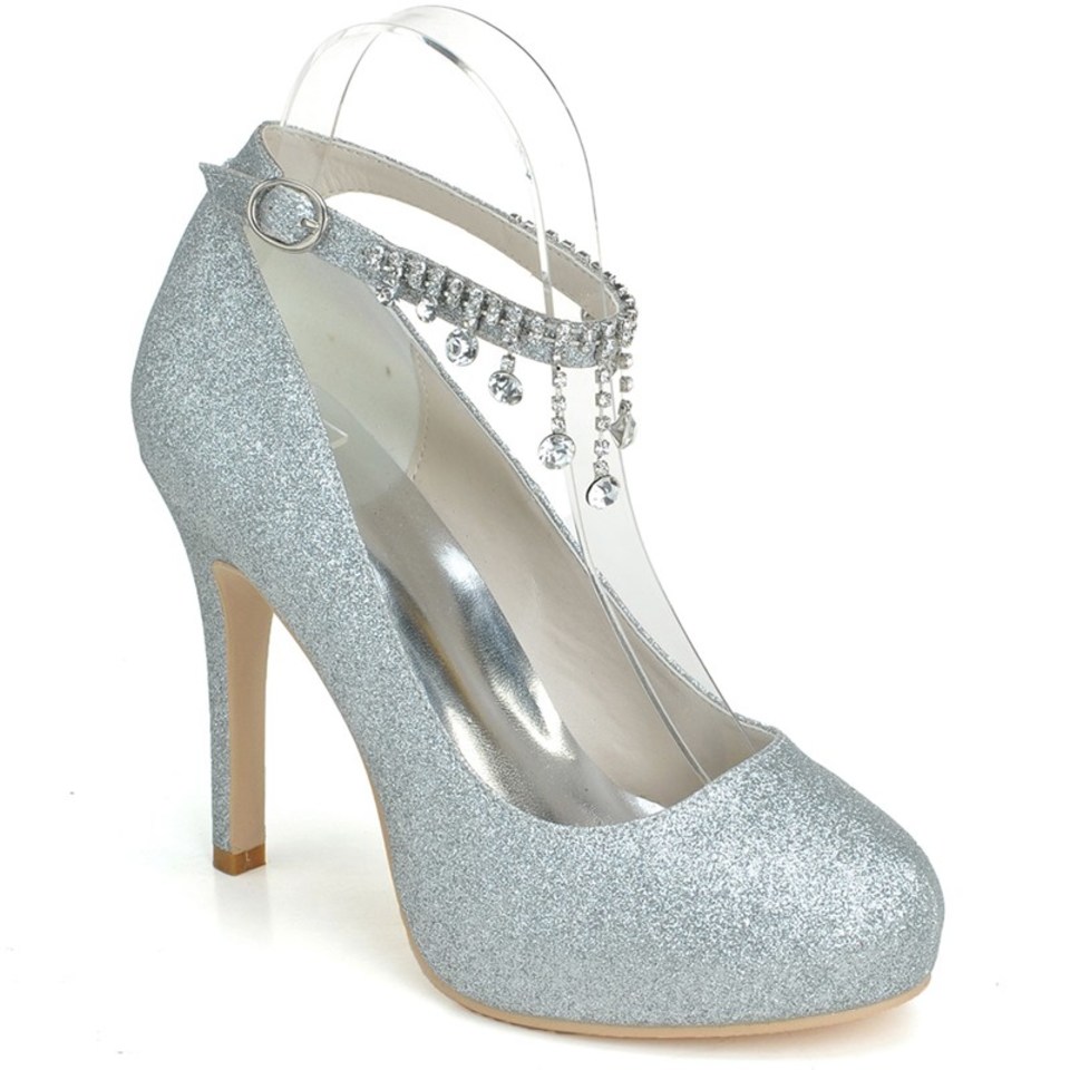 Silver Glitter Heels