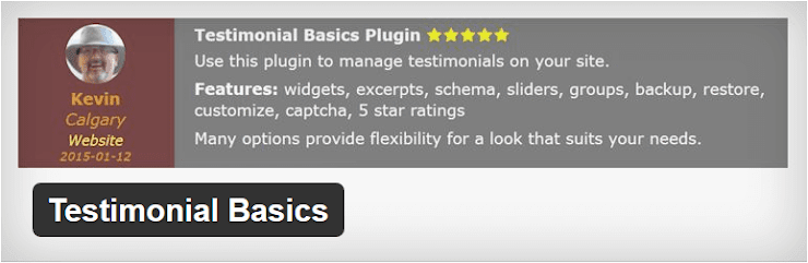 Testimonial basics plugin