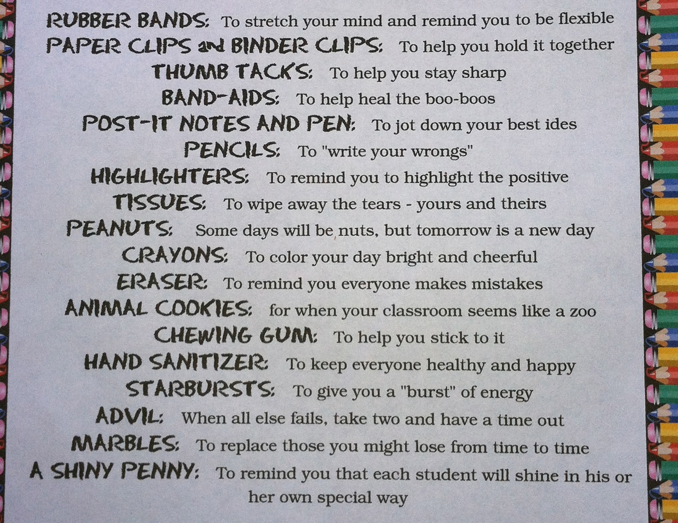 For The Joy of Creating: Teacher Back To School Survival Kit For The Joy of Creating: Teacher Back To School Survival Kit