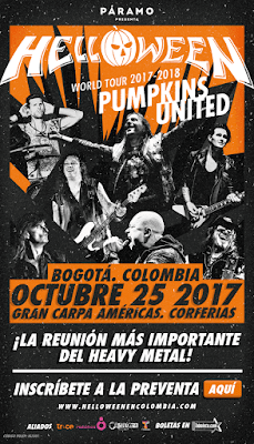 HELLOWEEN PUMPKINS UNITED WORLD TOUR 2017 EN COLOMBIA