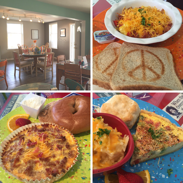 Breakfast selections at the Peace of Quiche in Grafton, Illinois including quiche of course!
