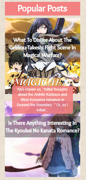 anime meta archives google blogger blog, sidebar, popular posts gadget widget feature, blogging platform