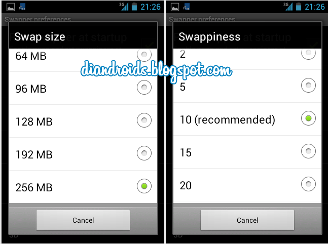 Swap size