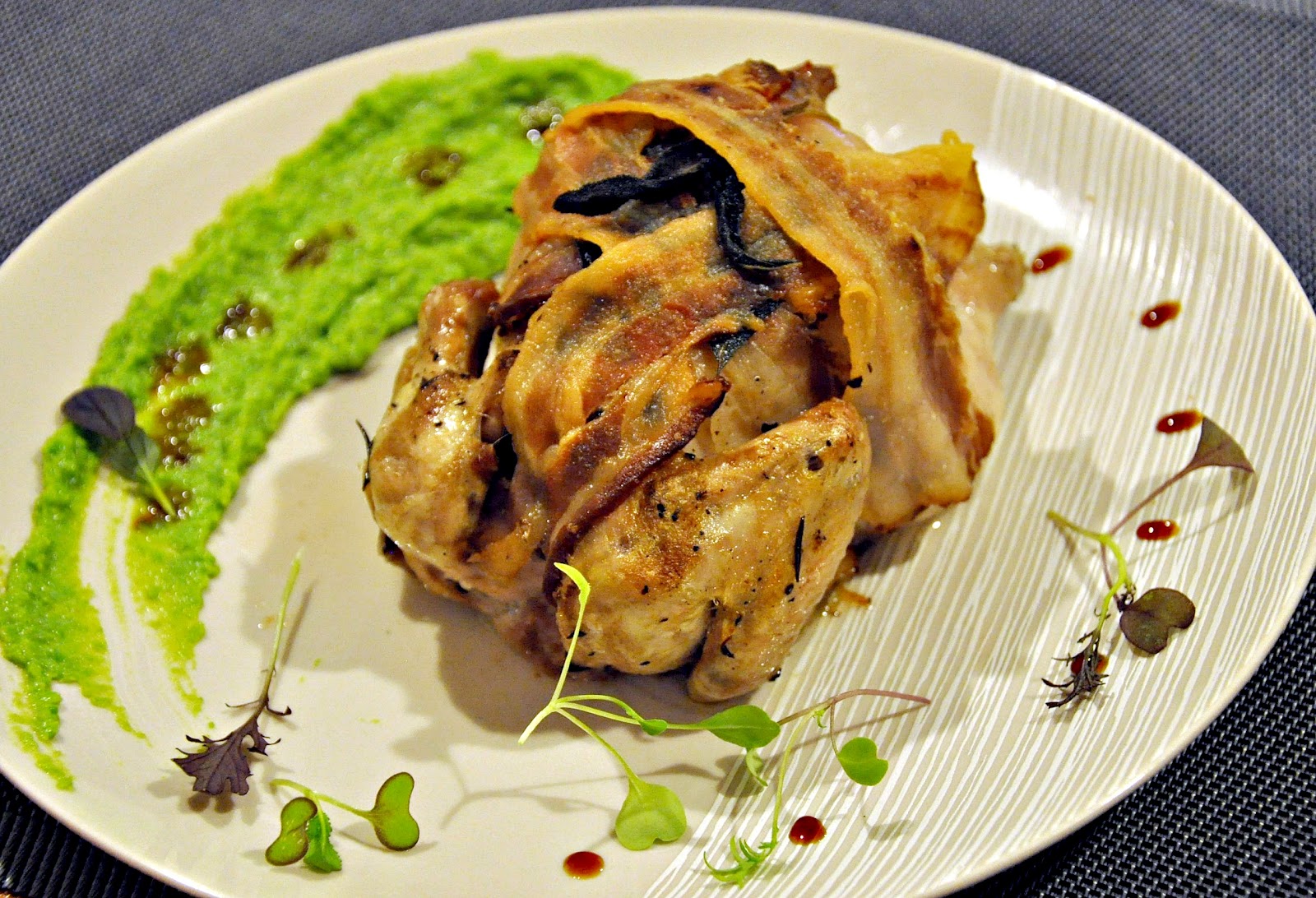 Her Worldly Pleasures: Poussin Wrapped in Sage Butter and Pancetta