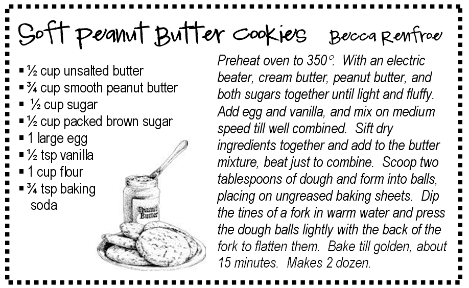 Bex Recipe Box Soft Peanut Butter Cookies
