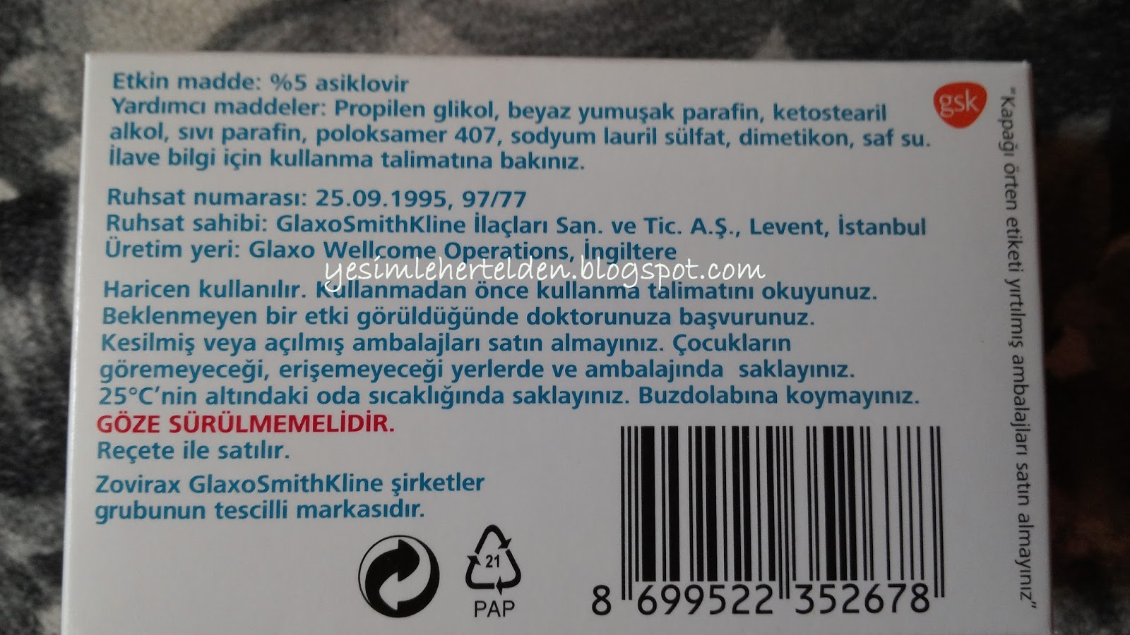 Asiklovir - herpese karşı merhem Asiklovir - herpese karşı merhem