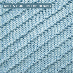 Diagonal Seed - knitting in the round Knit - Purl stitches
