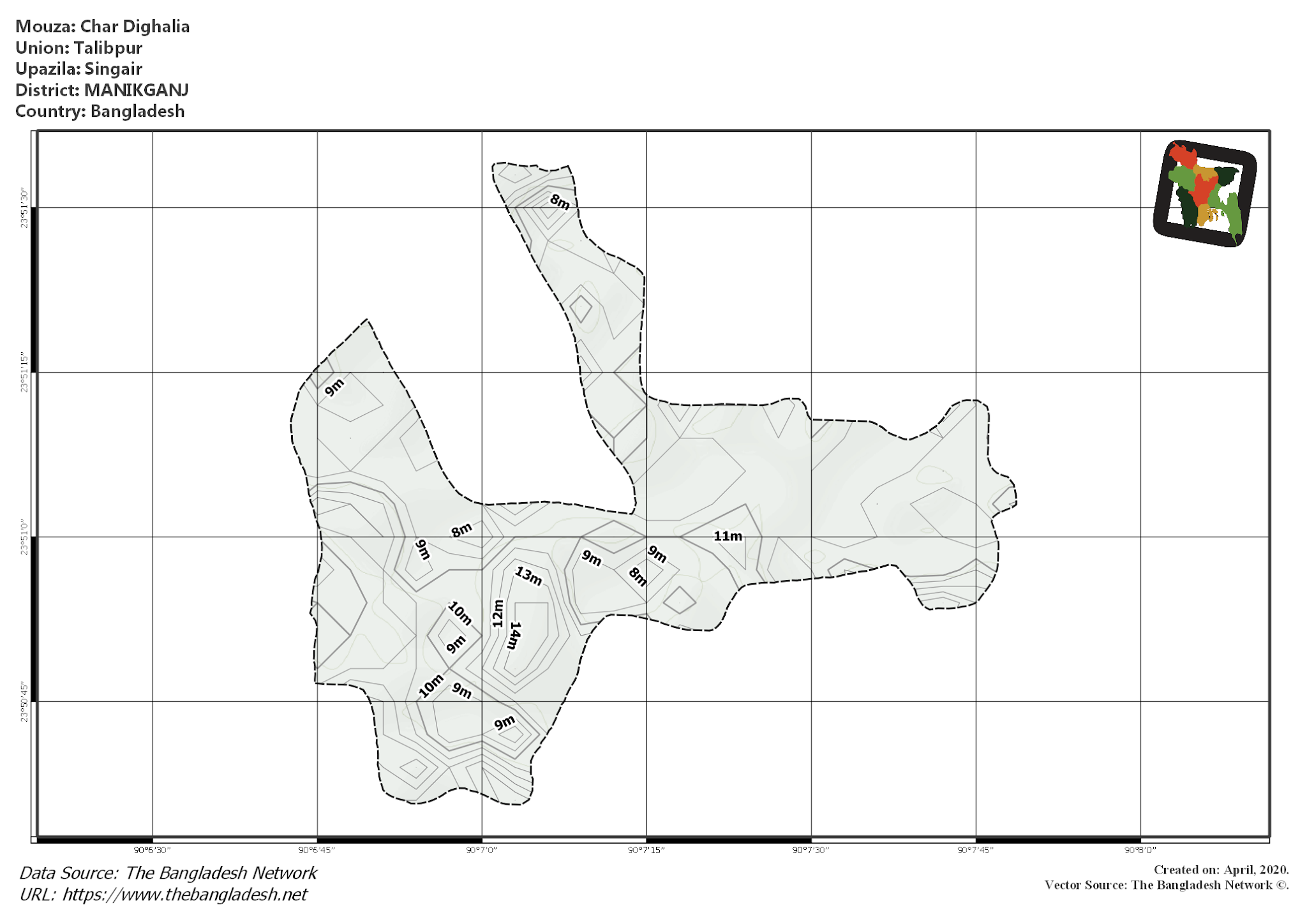 Map of Char Dighalia Mouza of Singair Upazila, MANIKGANJ Map of Char Dighalia Mouza of Singair Upazila, MANIKGANJ, Bangladesh.