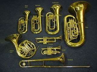 brass instrument relative sizes