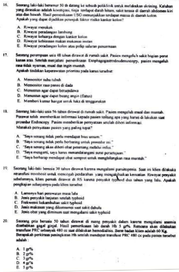 Contoh Soal Tes Tertulis CPNS atau PPPK Tenaga Perawat (Keperawatan)