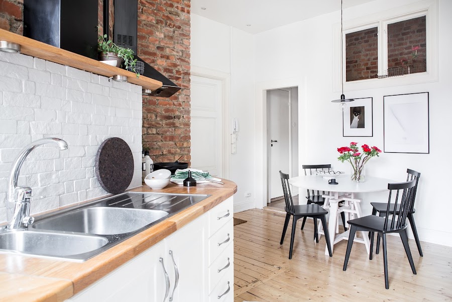 cocina, blanco, estilo nordico, cocina nordica, ladrillo visto, cara vista, decoracion nordica, alquimia deco
