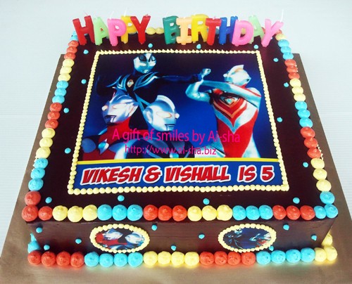 Birthday Cake Edible Image Ultraman Ai-sha Puchong Jaya