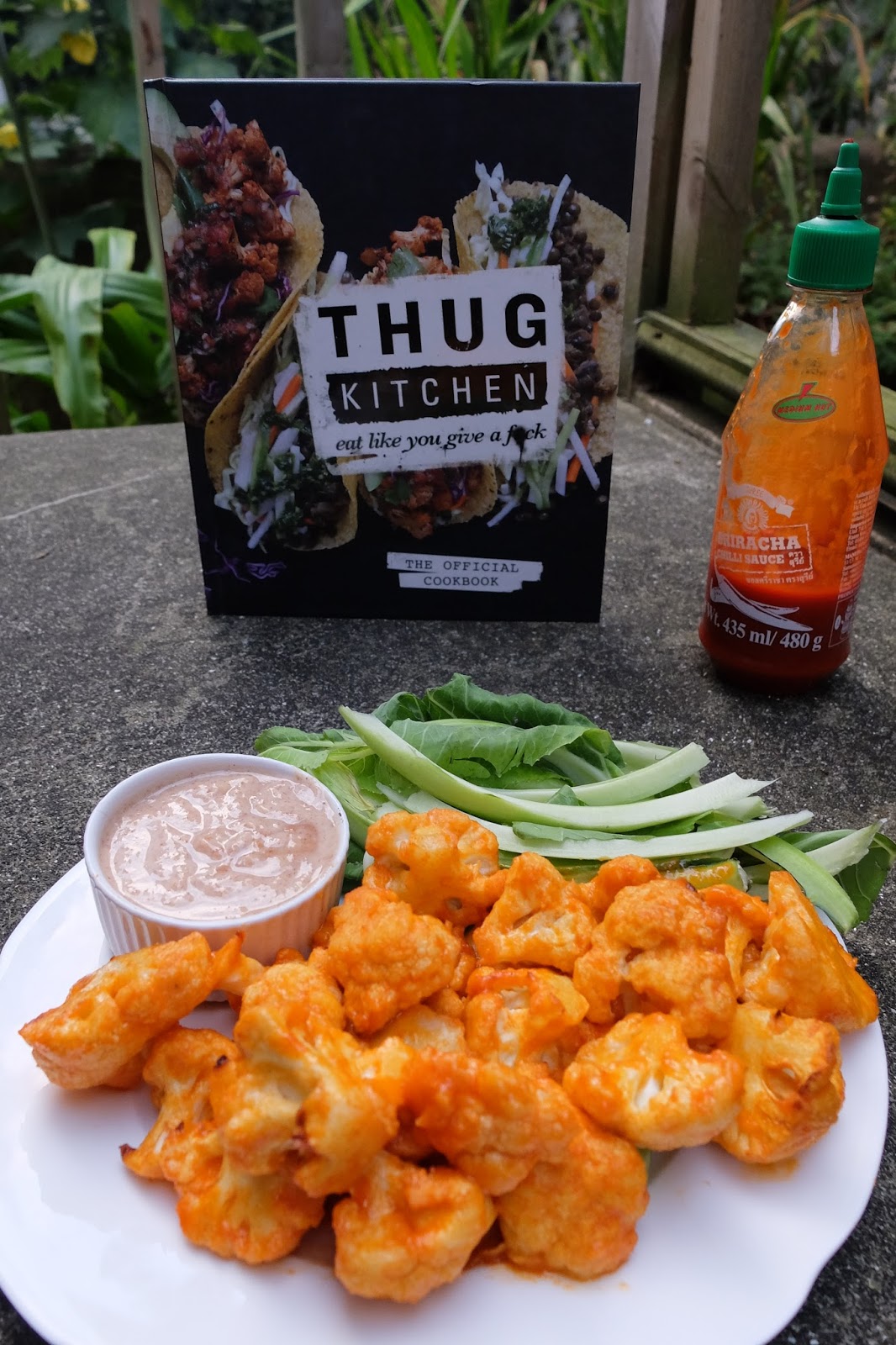 Thug Kitchen Cauliflower Sriracha Bites Raw Rhubarb Fit Food and