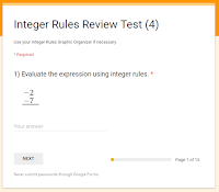 Rockstar Math Teacher ★: My Google Forms Integer Rules Review Quizzes